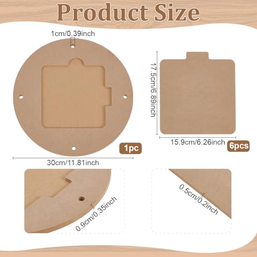 PH PandaHall Töpferscheibe Bat System, 30,5 cm Runde Tonbearbeitungsplatte mit 6 Rechteckigen 16 cm Einlagen Drehbare Tonscheibe Töpferscheiben-Set für Keramik