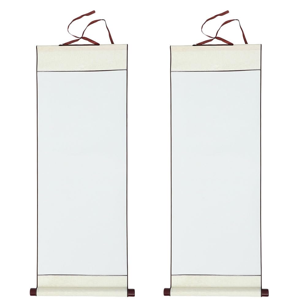 MILISTEN 2pcs Blank Hanging Scroll, Calligraphy Wall Mounting Scrolls, Sumie Hanging Blank Scroll, Chinese Xuan Paper Art Wall Scrolls for Sumie and Calligraphy Home Office Decoration-image-43