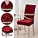 Smiry Velvet Stretch Dining Room Chair Covers Set of 4, Soft Removable Washable Chair Slipcovers Kitchen Parsons Chair Protector, Wine Red