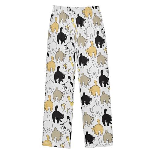 Cute Cats Kitten Butts Boys Pants for Kids Jogger Pants with Pockets S-XL