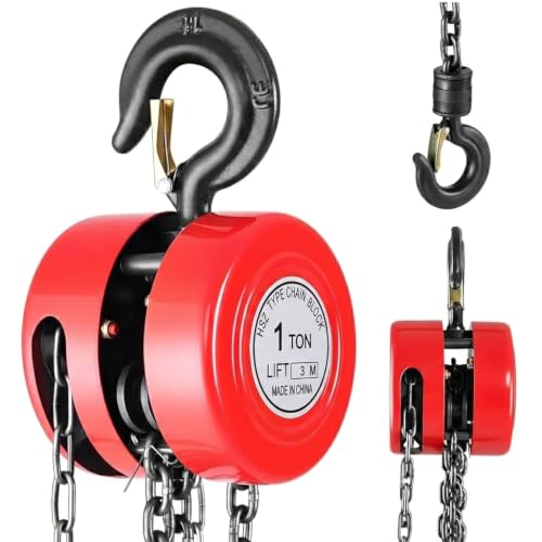 Image of Serplex Hand Chain Hoist with Chain 10 ft Lift for Garage Warehouse