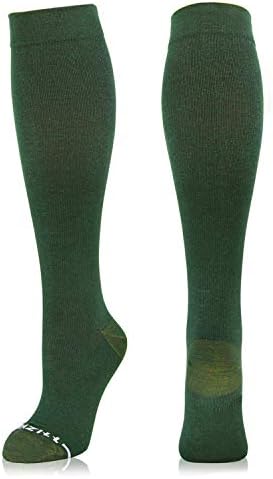 NEWZILL Compression Dress Sock (15-20 mmHg) for Men & Women - Cotton Rich Comfortable Socks - BEST Stockings for Business Casual, Running, Medical, Athletic, Edema, Diabetic (Dark Green, L/XL)
