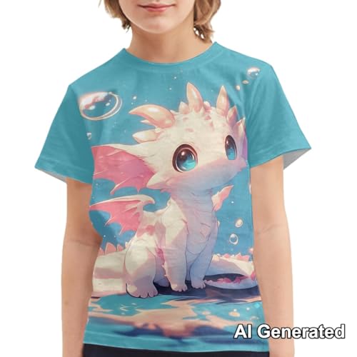 Image of Xhuibop Kids Tshirts Girls Boys 3-16 Years Summer Clothes for Teens Loose Fitting Tops