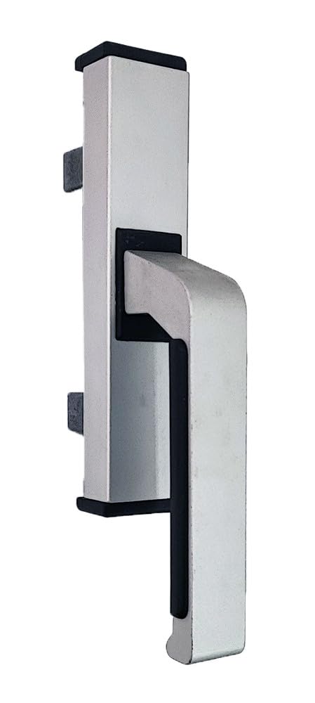 Poignée crémonese pour fixations intérieures en aluminium, ouverture extérieure et intérieure (argent)