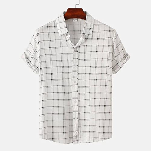 Chemise Hawaïenne hommes en coton blanc imprimé pour l'été