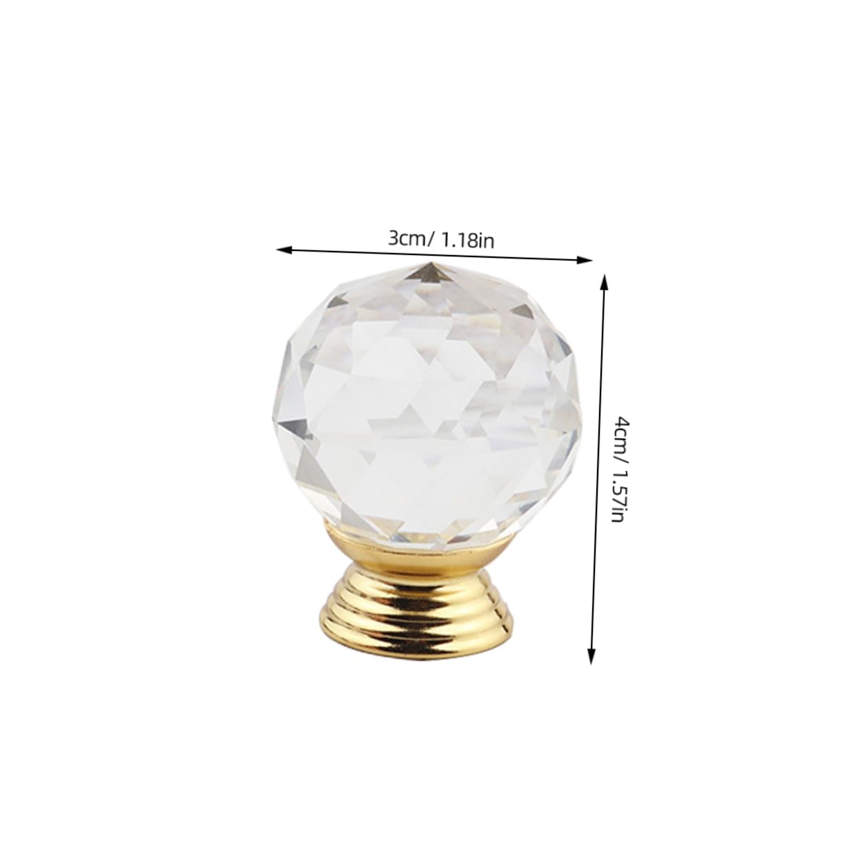 DOITOOL Crystal Cabinet Knobs – 10-Pack Gold Drawer Pulls, 3x3x2.5cm, Easy Single-Hole Installation For Dressers & Cabinets