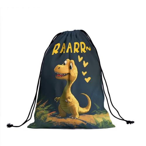 Image of Nerxy Cute Dinosaur Gymnastics Grip Bag - Dino Grip Bags for Gymnastics Mini Gym Bag Prehistoric Animal Drawstring Storage Pouch Adjustable