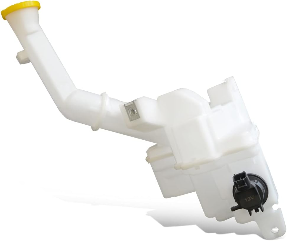 Auto Dynasty MA1288113 Factory Style Car Windshield Washer Reservoir Tank - Reservoir Cap | Washer Fluid Pump - Compatible with Mazda 5 06-10, White
