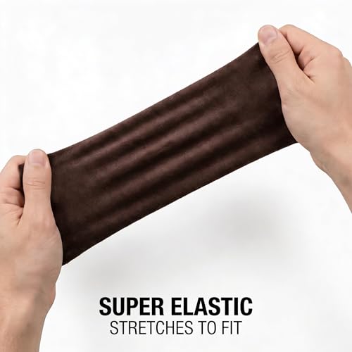 Image of Suede Fabric Wrap - Self Adhesive Film Sticker 8 x 55 Inches Silky Decal Sheet for Car Interior Furniture Upholstery DIY Elastic Stretch Peel and Stick Black