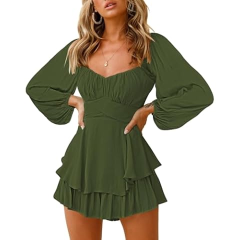 Fixmatti Long Sleeve Ruffle Romper Cover