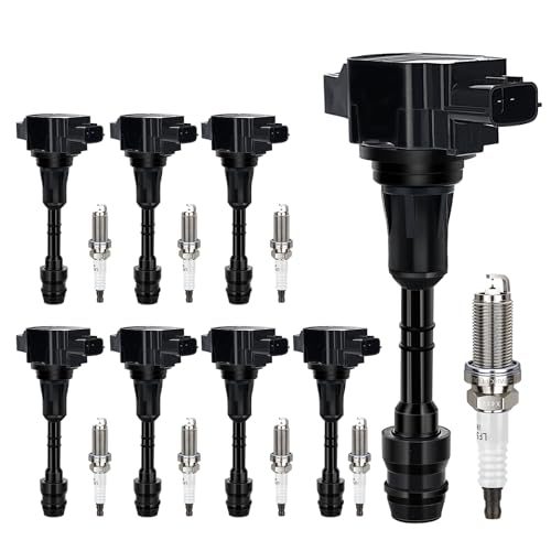 Image of UF551 Ignition Coil & 4469 Double Iridium Spark Plug OE# GN10247 22448ZE00A | Fits for Nissan Armada 2007-2015, 2008-2012 Pathfinder, 2008-15 TITAN, 2012-15 NV2500 NV3500 /2007-10 INFINITI QX56 OE# C1672
