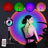 schlafzimmer deko 🌈180 Grad Drehung - Der Lampenkopf von die sunset lampe kann um 180 Grad gedreht werden welches aus verschiedenen Winkeln unterschiedliches Licht erzeugen kann und bringen verschiedene Projektionseffekte. Passen Sie die Größe und Form des Halos an, indem Sie den Lampenkopf drehen und Sie können verschiedene visuelle Effekte fühlen. Kann Fotos mit verschiedenen Stilen aufnehmen, und teile die Freude mit deinen Freunden!