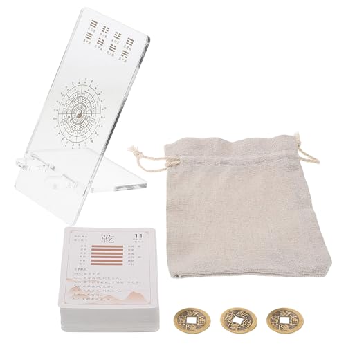 Gogogmee Juego de Cartas Guía del Oráculo del I Ching 64 Hexagramas Cartas Antiguas de Adivinación Chinas Pack Completo para Principiantes y Lectura Accesorio Multifuncional para
