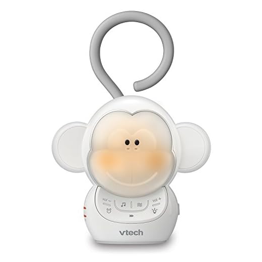 VTech Communications BC8211 Myla The Monkey Baby Sleep Soother with a White Noise Sound Machine Featuring 5 Soft Ambient Sounds, 5 Calming Melodies & Soft-Glow Night Light, 1 Count (Pack of 1)