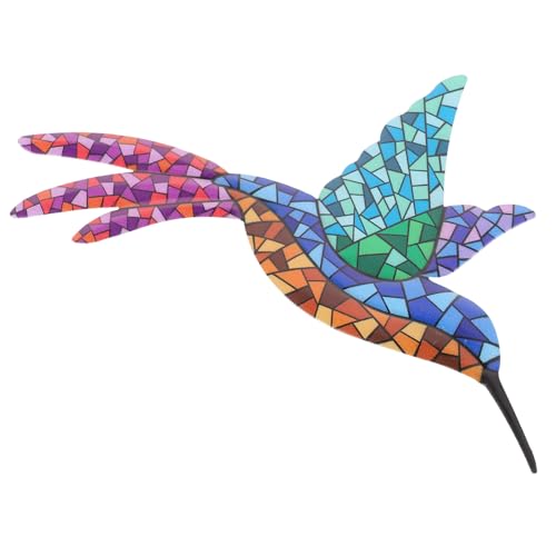 OSALADI Arte de Pared Colibrí de Hierro Colorido, Adorno Colgante para Decoración de Exteriores E Interiores, Escultura de Pájaro Resistente y Versátil para Jardín y Hogar