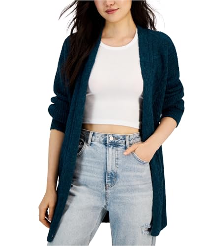 Hooked Up by IOT Womens Fisherman Knit Cardigan...