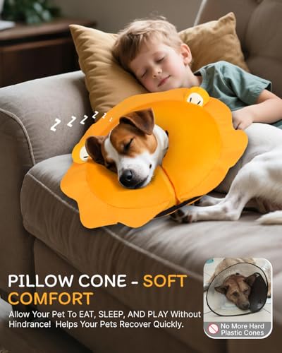 Image of MIDOG Inflatable Dog Cone, Lion Mane Recovery Collar, Medium