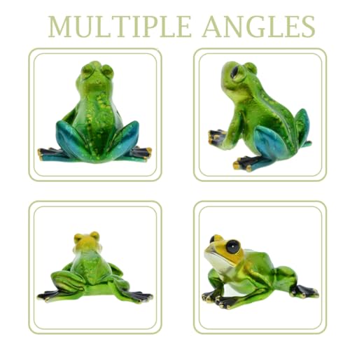 Statue de Grenouille pour Jardin et Pot de Fleurs Finition Résine Résistante Intempéries
