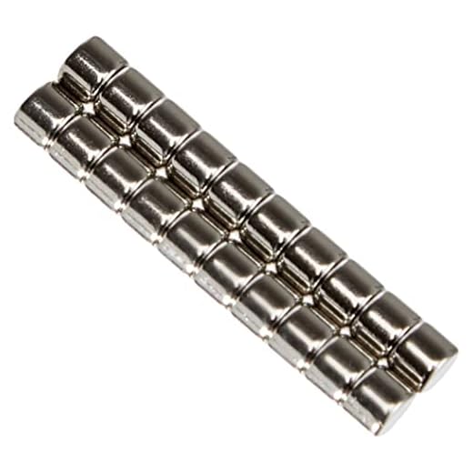 First4magnets F334-25 4 mm diameter x 3 mm tjock N42 neodymmagneter – 0,54 kg dra (förpackning med 20), silver, 25 x 10 x 3 cm