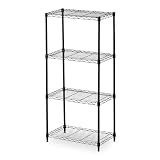 【Amazon.co.jp限定】アイリスオーヤマ お部屋に馴染むマットカラーのラック メタルラック カラーメタルラック本体 ワゴン 55cm幅 4段 ブラック 黒 ポール径19mm 耐荷重100㎏ 幅55×奥行35×高さ122.6cm ACMF-55123