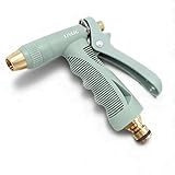 LIVLIG - Siringa da giardino in plastica e ottone, per tubo da giardino di alta qualità, colore: Verde