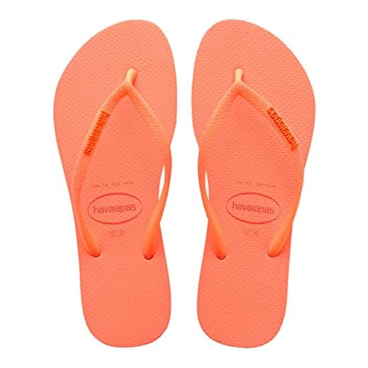 Chinelo Slim Glitter Neon, Havaianas, Feminino, Coral Spark, 33/34