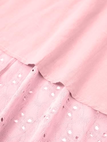 IFFEI Mommy and Me Matching Dresses Womens Eyelet Lace Midi Sundress Sleeveless Summer Dress for Casual Holiday Outfits4