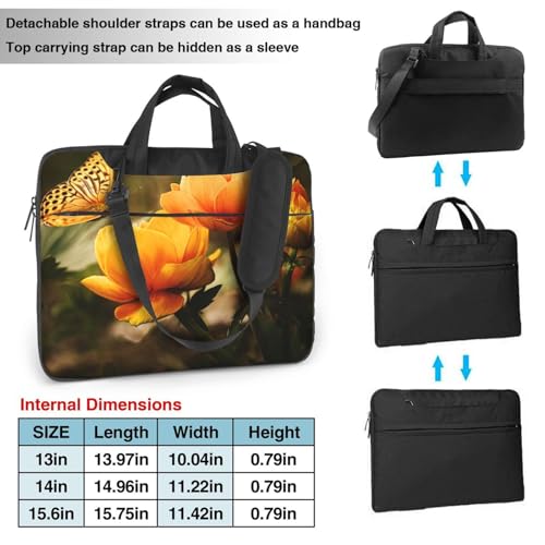 Sac d'ordinateur résistant aux chocs à imprimé fleur jaune et papillon convertible - 4