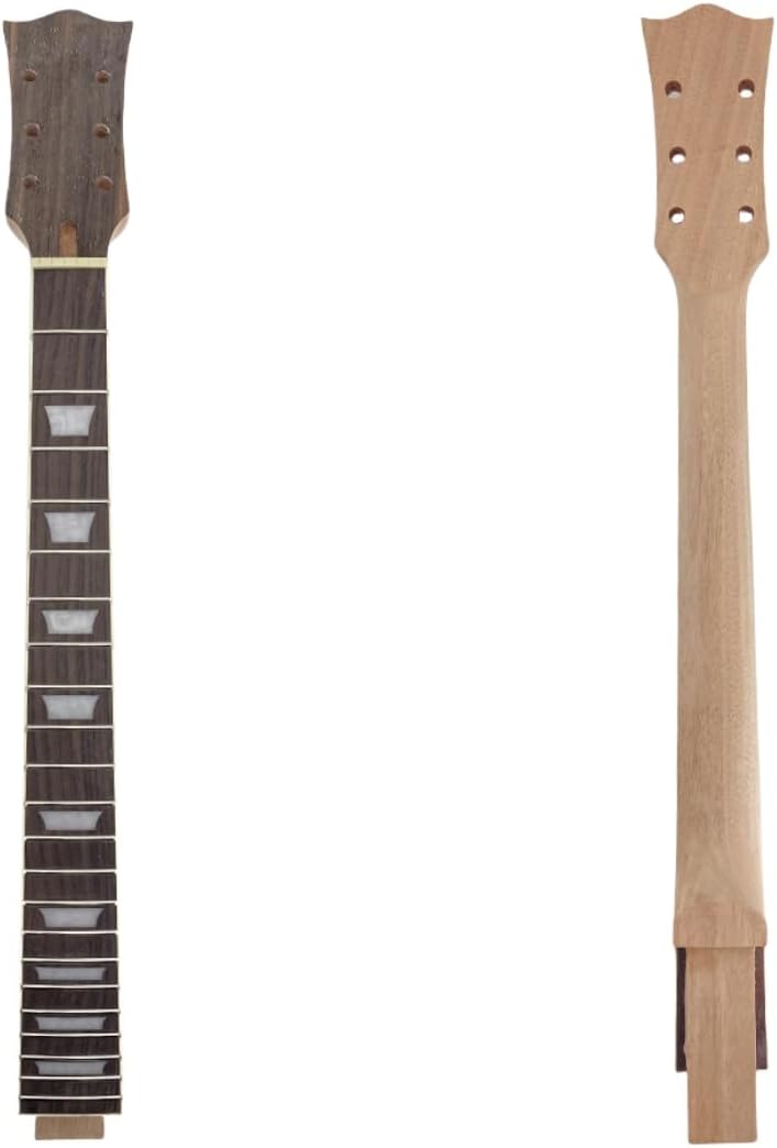 Yinfente Guitar Neck 22 fret Unfinished Mahogany Rosewood Fretboard Replacement Guitar Parts