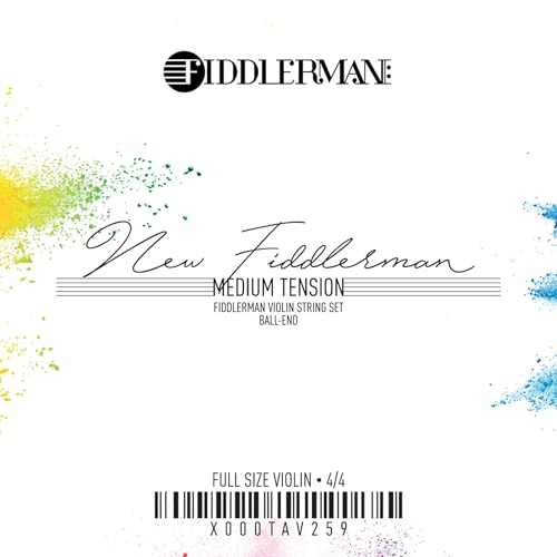 Fiddlerman Violin String Set, Synthetic Core, Medium Tension, Ball-End‚ Full Size 4/4 and 3/4
