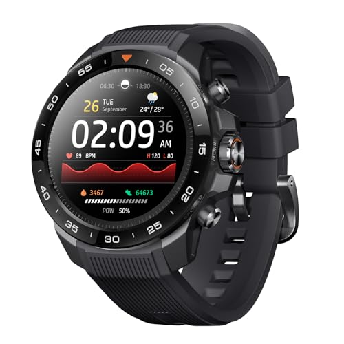 Mibro GS Explorer S - Outdoor Smartwatch Herren mit GPS 1,32" AMOLED, Wasserdicht 10ATM Tauchen, Routennavigation, Bluetooth-Anrufe, Laufen im Freien, Radfahren, Bergsteigen, Wandern Schwarz