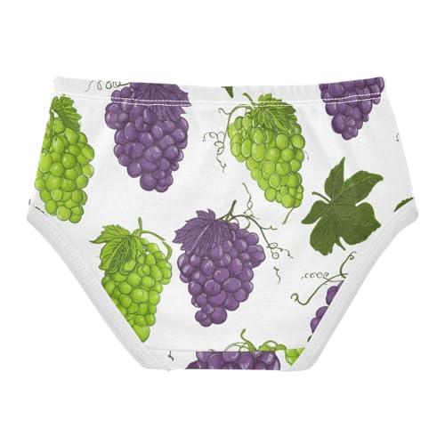 Cotton Toddler Underwear Floral Clusters Green Purple Grapes Vines Panties Little Girl Aesthetic Undies Kids Briefs 2t2
