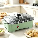 12-otworowa Patelnia Do Takoyaki, Elektryczna Patelnia Do Takoyaki O Mocy 800 W Z Pokrywką, Automatyczna Kontrola Temperatury, Patelnia Z Powłoką Nieprzywierającą Do Przygotowywania Śniadań,