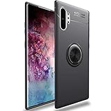 WATACHE Galaxy Note 10+ Plus/Pro/5G Case, Slim Fit Heavy Duty Soft TPU Case with Metal Finger Ring Grip Holder Kickstand [Support Magnetic Car Mount] for Galaxy Note 10+/Plus,Black