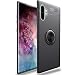 WATACHE Galaxy Note 10+ Plus/Pro/5G Case, Slim Fit Heavy Duty Soft TPU Case with Metal Finger Ring Grip Holder Kickstand [Support Magnetic Car Mount] for Galaxy Note 10+/Plus,Black