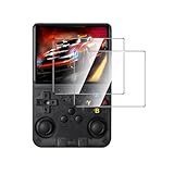 Natbok 2 Pack Compatible with R36S/R35S/POWKIDDY RGB20S Screen Protector,Full Coverage 9H Tempered Glass Film,HD Clear Scratch Resistant,Bubble-Free for Data Frog R36S/R35S Retro Game Screen Protector