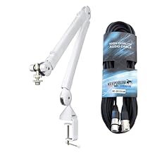 Ideal for podcaster streamers and creatives Innovative spring system, precise and stable positionable Completely silent operation, 360 degree rotation Rubber buffers minimise body noise from the speaker table Keepdrum XLR cable