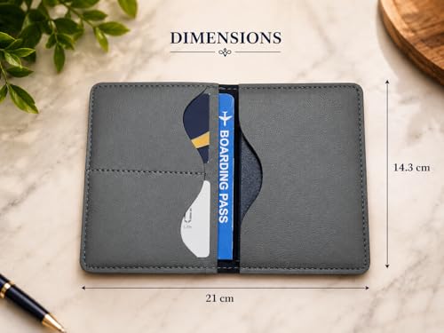 Image of Eco Leather Unisex Passport Cover and Luggage Tags (Dark Grey)