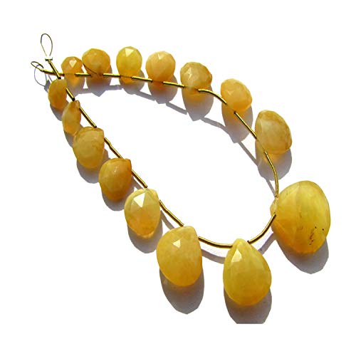 Perles d'opale jaune naturelle de qualité supérieure taillées en coeur pour bijoux d'exception
