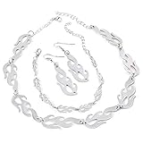 White Flame Shape Necklace Earrings for Women Jewelry