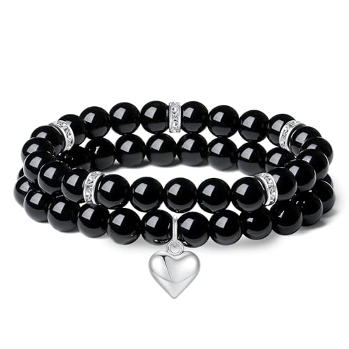 XJHDS 18CM Blue Amethyst Bracelets, Multi-Layer, Elastic Crystal Bracelets, Durable, Boho Style, Gifts for Women, Daily Wear