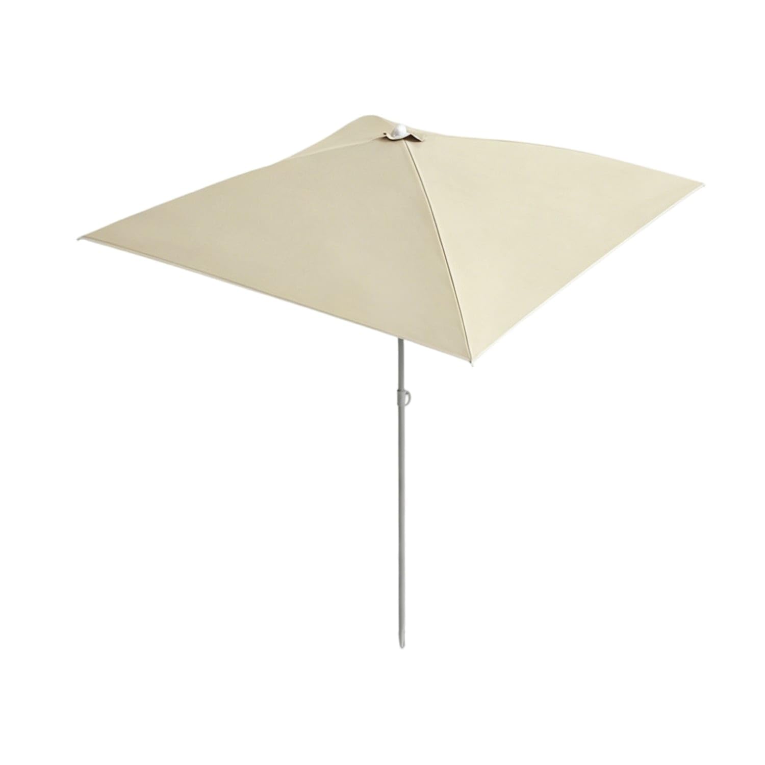 Light Beige Portable Outdoor Umbrella Silver-Coated Square Patio Umbrella Straight Pole Garden Sunshade Pointed Top, Apricot-image-12