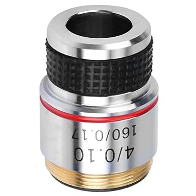 Microscope Lens,4X 185 Biological Microscope Achromatic Objectives Lens 160mm / 6.3inch 555cm Eliminate Unwanted Reflections