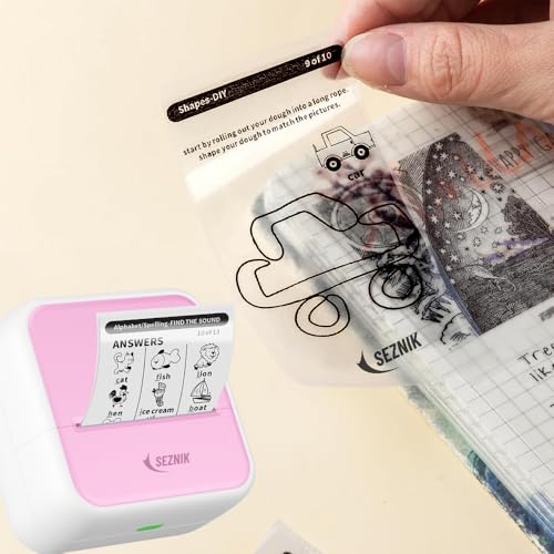 Image of Seznik Transparent Sticky Thermal Paper Rolls, 57mm Width, 2 inch Thermal Paper for Mini Thermal Printer (Transparent-Sticky- 3 Rolls)