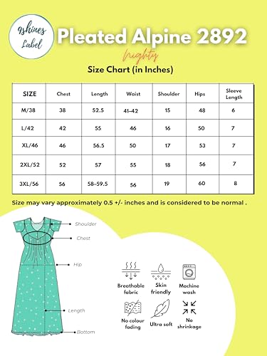 Image of 9shines Label Stylish Alpine Nighty Maxi for Women | Full Length Trendy Nightgown | Premium Nightdress | Nightwear | Embroidery Nighty with Pockets (2892)