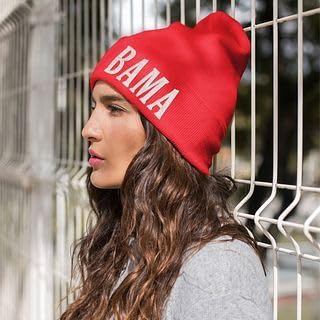 Bama Beanie Hat for Men, Bama Time Alabama Football Hat, Fully Embroidered Hat, Alabama Gifts Black