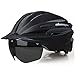 Shinmax Casco de Bicicleta con Luz LED Casco de Ciclismo con Luz USB Recargable Visera Solar Extraíble Magnéticas Desmontables Casco de Bicicleta BMX Tamaño Ajustable Casco de Ciclismo para Adultos.