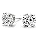 1/6 Carat - 6 Carat | 14K Yellow,Rose or White Gold | IGI Certified Lab Grown Diamond Solitaire Stud Earrings | Round Shape Screw Back Prong Setting |(IGI Certified 1.00 ct & up)| JewelMore Earrings (6.00 carats, White-Gold)