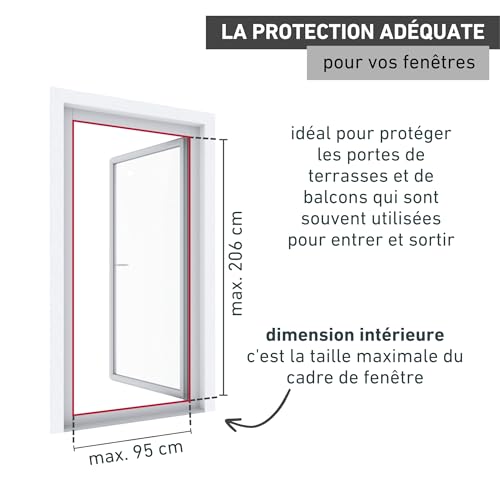 Moustiquaire de porte battante Windhager EXPERT structure alu robuste