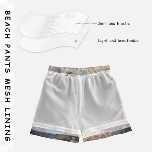 Pigsaly Boys Swim Trunks Unicorn Waterfall Boys Board Shorts Swimsuit Swimwear Summer Bathing Suit XS4